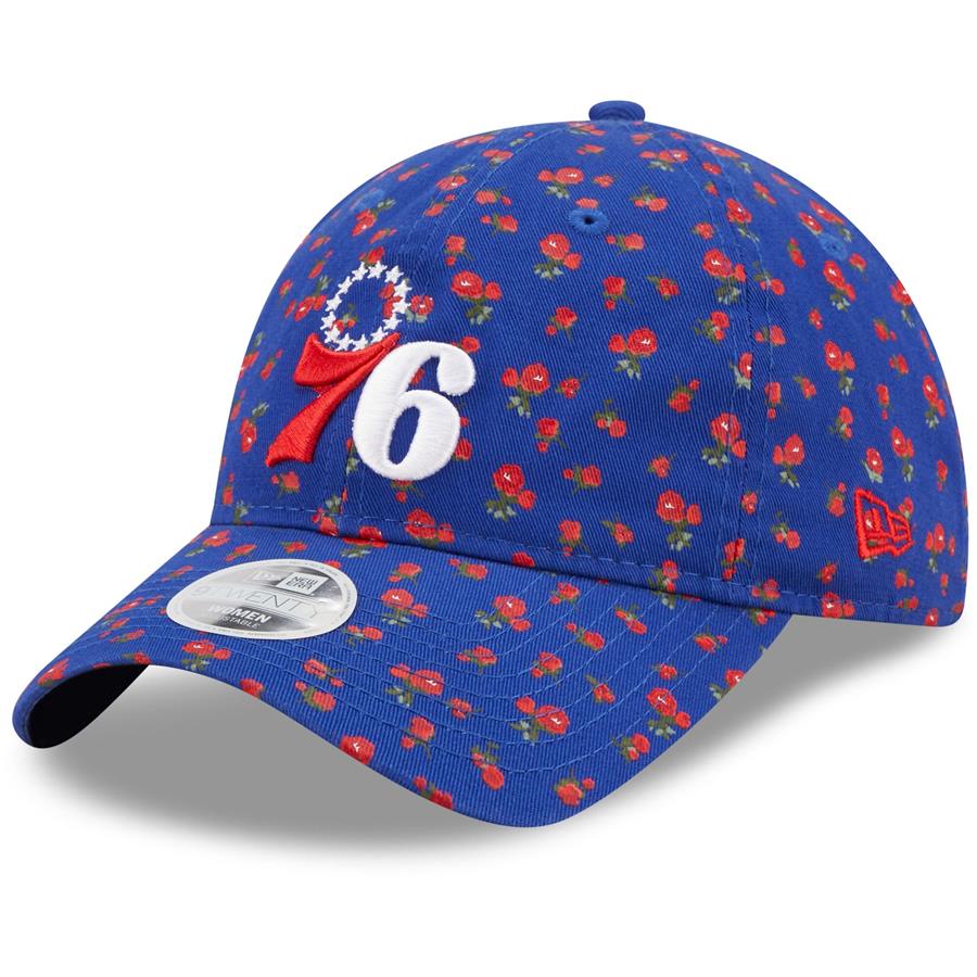 Philadelphia 76ers New Era Women's Floral 9TWENTY Adjustable Hat - Royal
