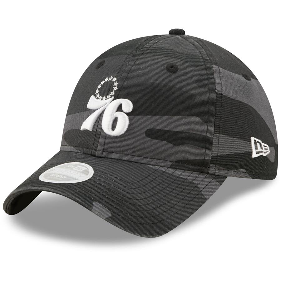 Philadelphia 76ers New Era Women's Midnight Camo Core Classic 2.0 9TWENTY Adjustable Hat - Gray