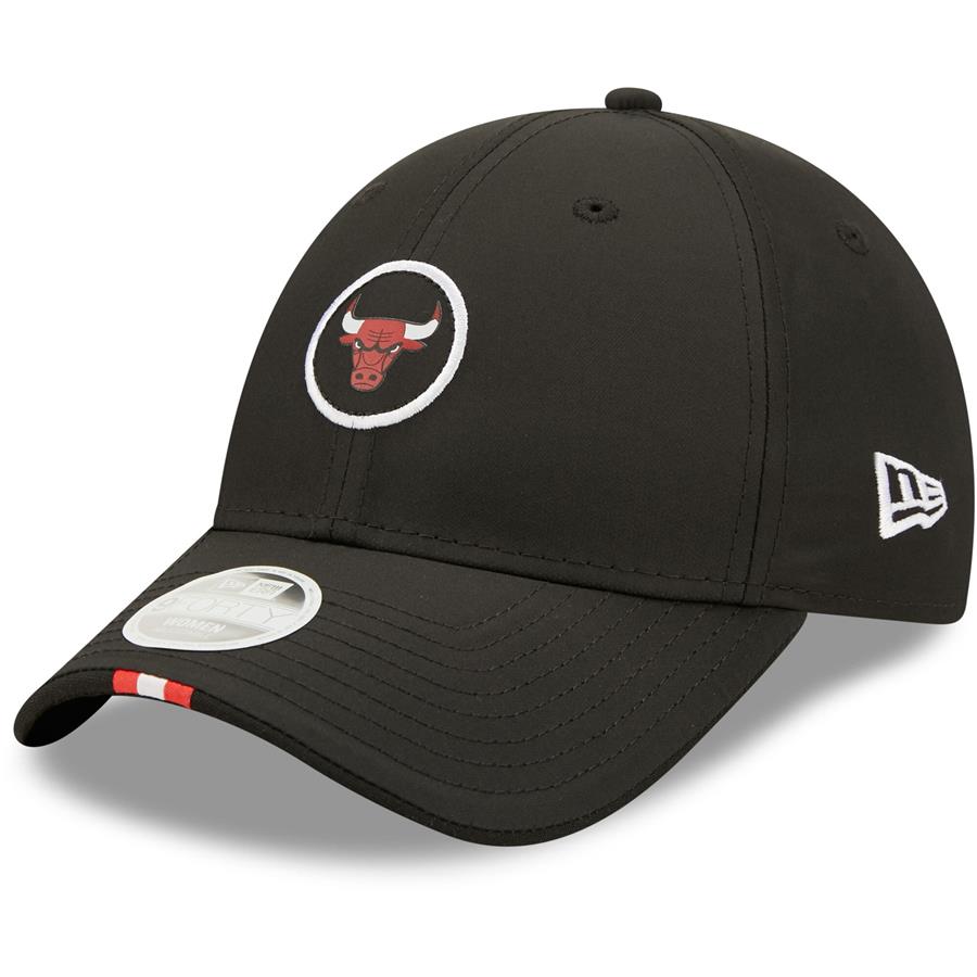 Chicago Bulls New Era Women's Sleek 9FORTY Adjustable Hat - Black