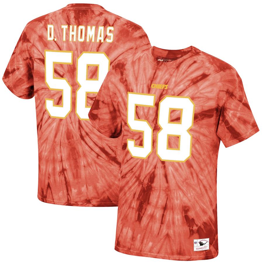 Derrick Thomas Kansas City Chiefs Mitchell & Ness Tie-Dye Retired Player Name & Number T-Shirt - Red