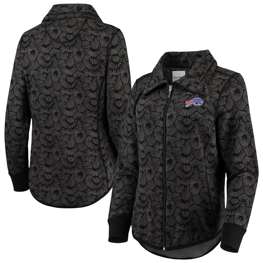 Buffalo Bills Tommy Bahama Women's Sport Shell We Dance Tri-Blend Full-Zip Sweatshirt - Black