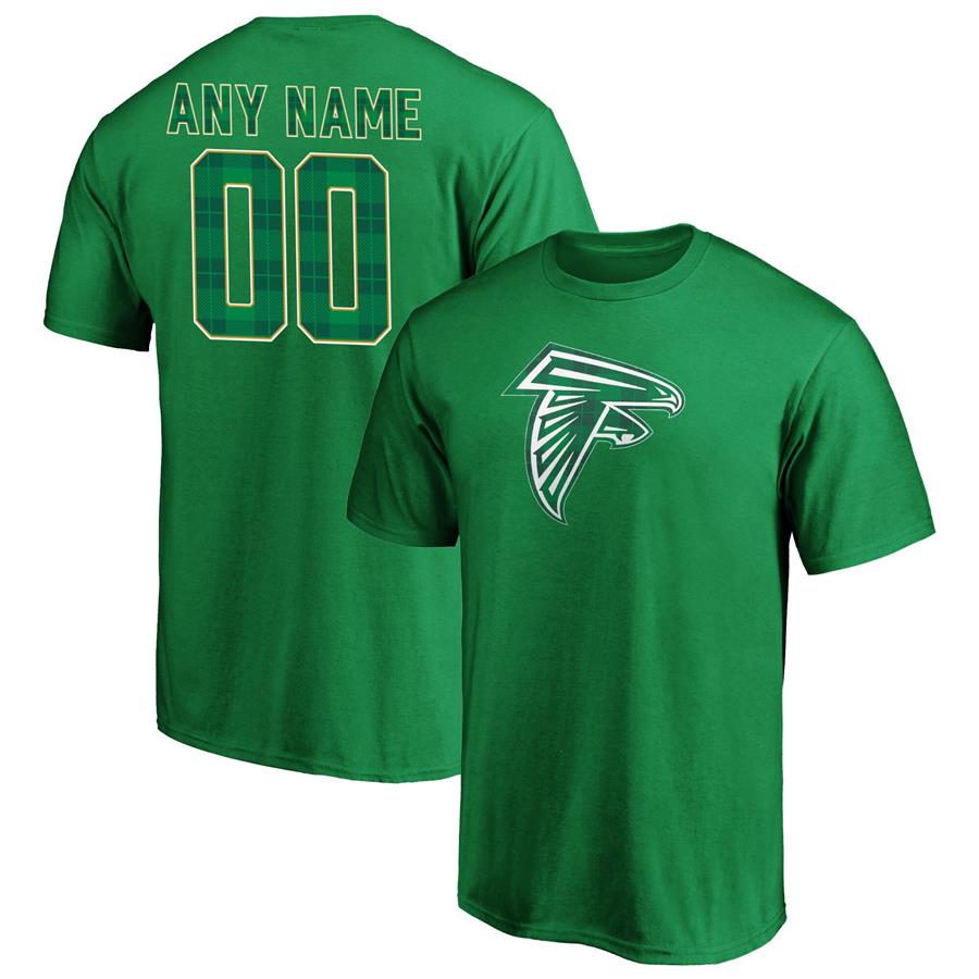Atlanta Falcons Fanatics Branded Emerald Plaid Personalized Name & Number T-Shirt - Green