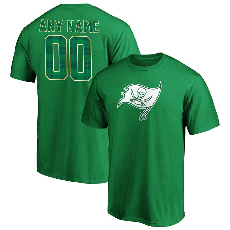 Tampa Bay Buccaneers Fanatics Branded Emerald Plaid Personalized Name & Number T-Shirt - Green