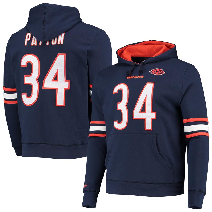 Walter Payton Chicago Bears Mitchell & Ness Retired Player Name & Number Fleece Pullover Hoodie - Navy