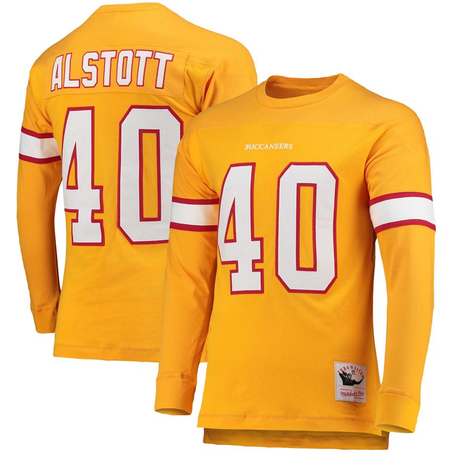 Mike Alstott Tampa Bay Buccaneers Mitchell & Ness 2002 Retired Player Name & Number Long Sleeve T-Shirt - Orange