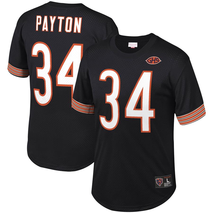 Walter Payton Chicago Bears Mitchell & Ness Retired Player Name & Number Mesh Top - Black