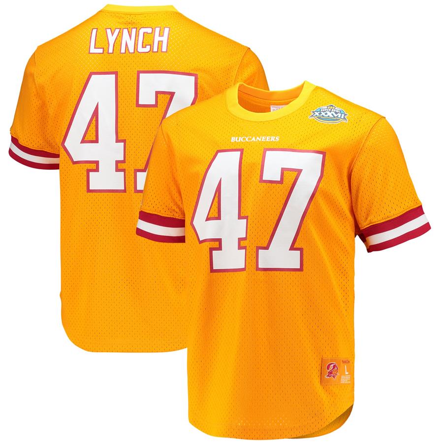 John Lynch Tampa Bay Buccaneers Mitchell & Ness Super Bowl XXXVII Retired Player Name & Number Mesh Top - Orange