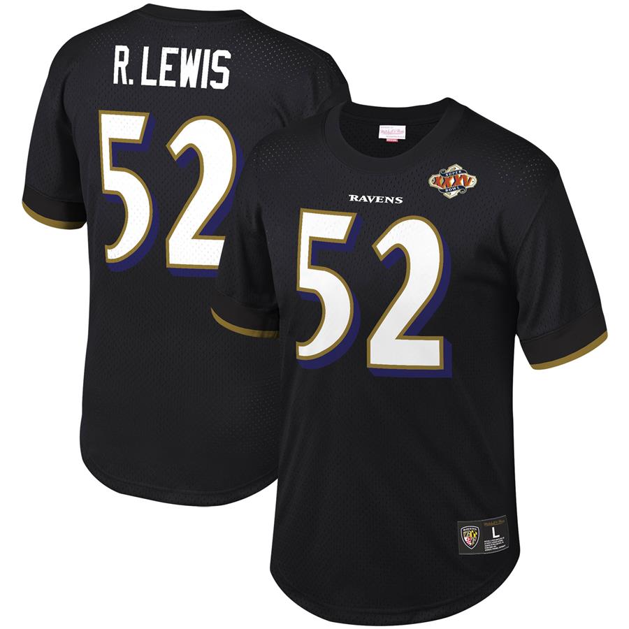 Ray Lewis Baltimore Ravens Mitchell & Ness Retired Player Name & Number Mesh Top - Black