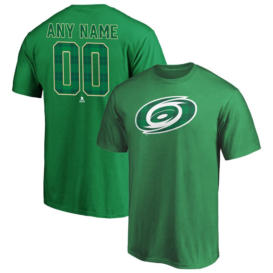 Carolina Hurricanes Fanatics Branded Emerald Plaid Personalized Name & Number T-Shirt - Green