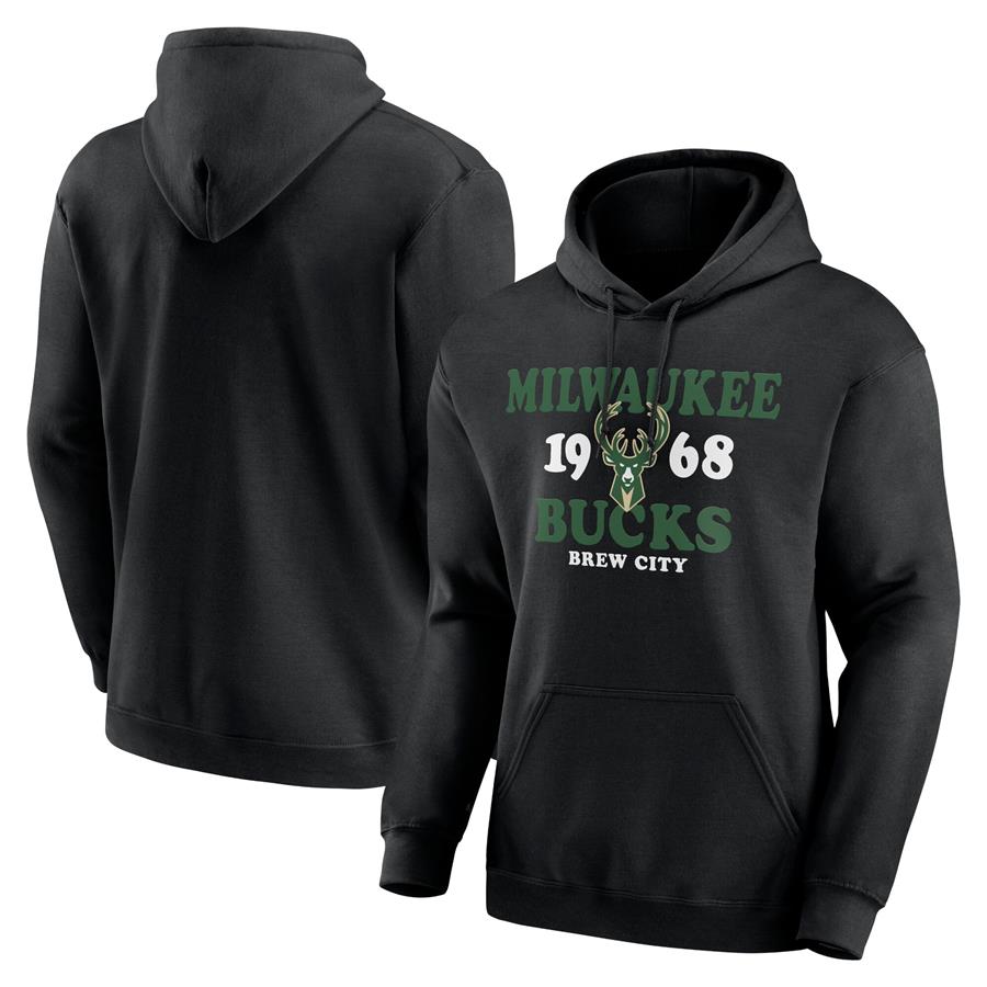 Milwaukee Bucks Fierce Competitor Pullover Hoodie - Black