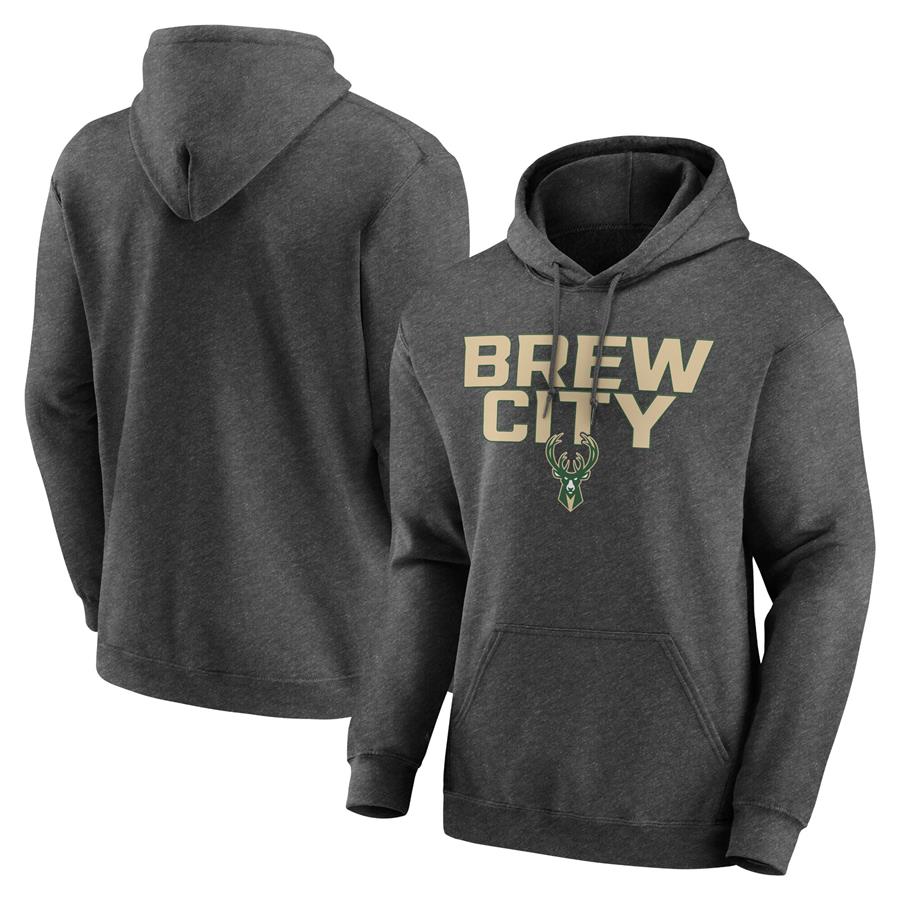 Milwaukee Bucks Victory Earned Pullover Hoodie - Heathered Charcoal