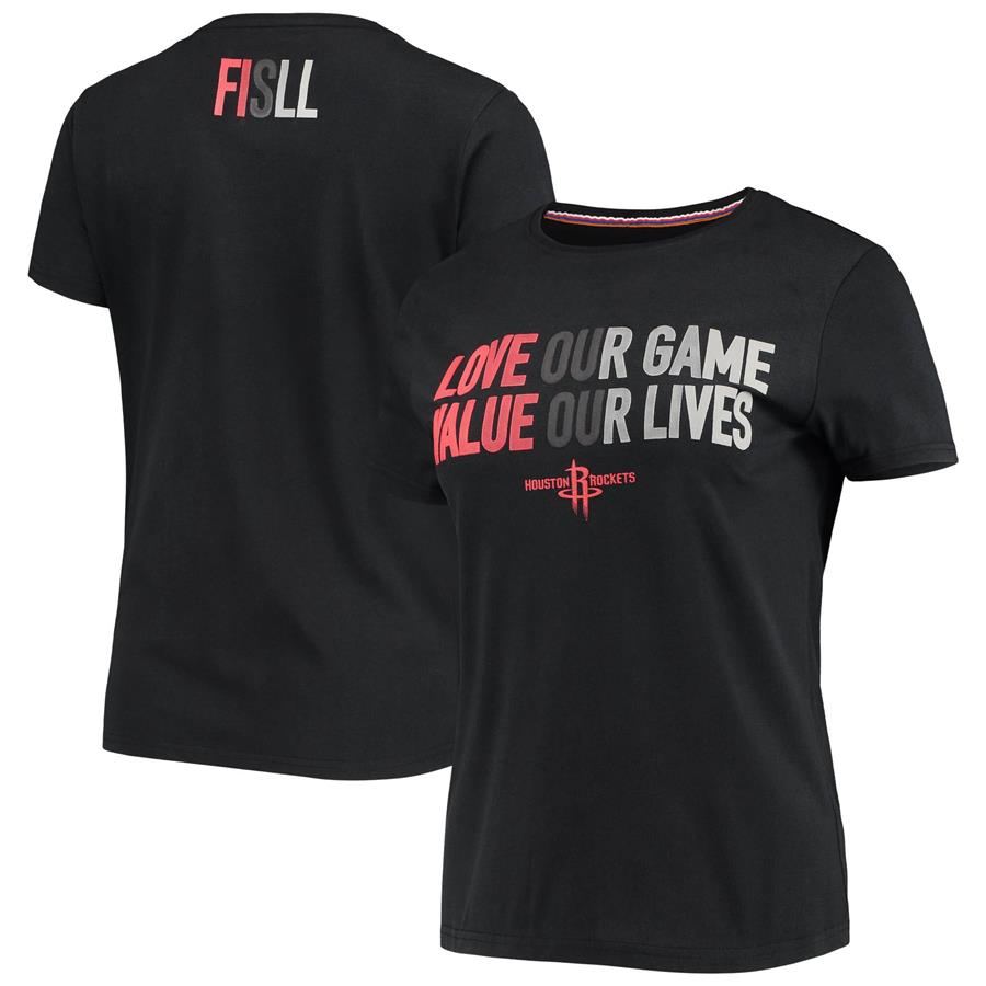 Houston Rockets FISLL Women's Social Justice Team T-Shirt - Black