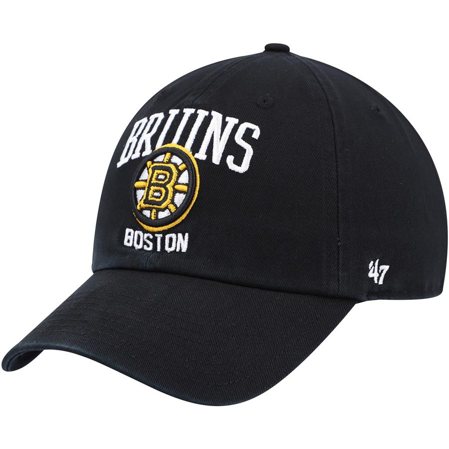 Boston Bruins '47 Team Logo Clean Up Adjustable Hat - Black
