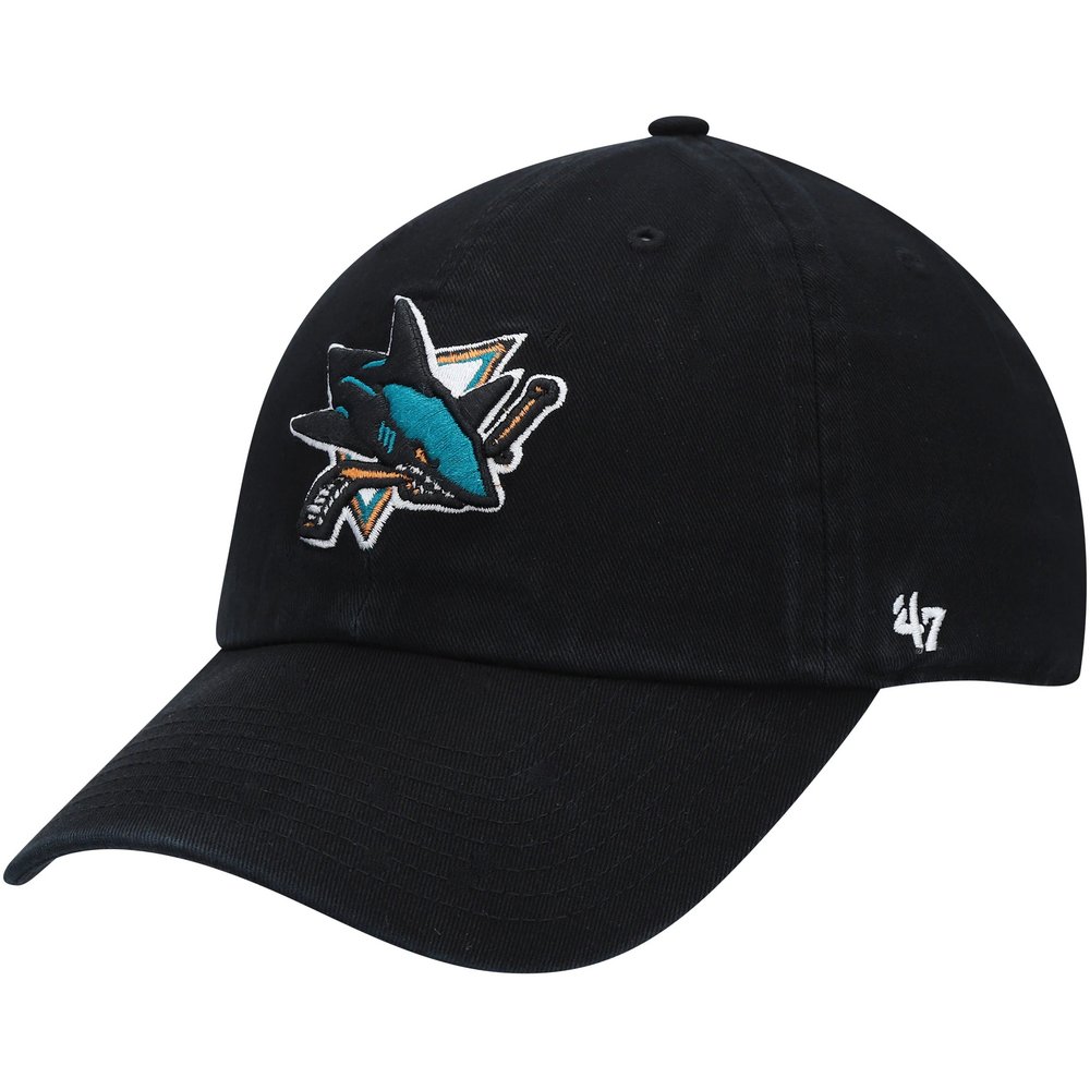 San Jose Sharks '47 Team Logo Clean Up Adjustable Hat - Black