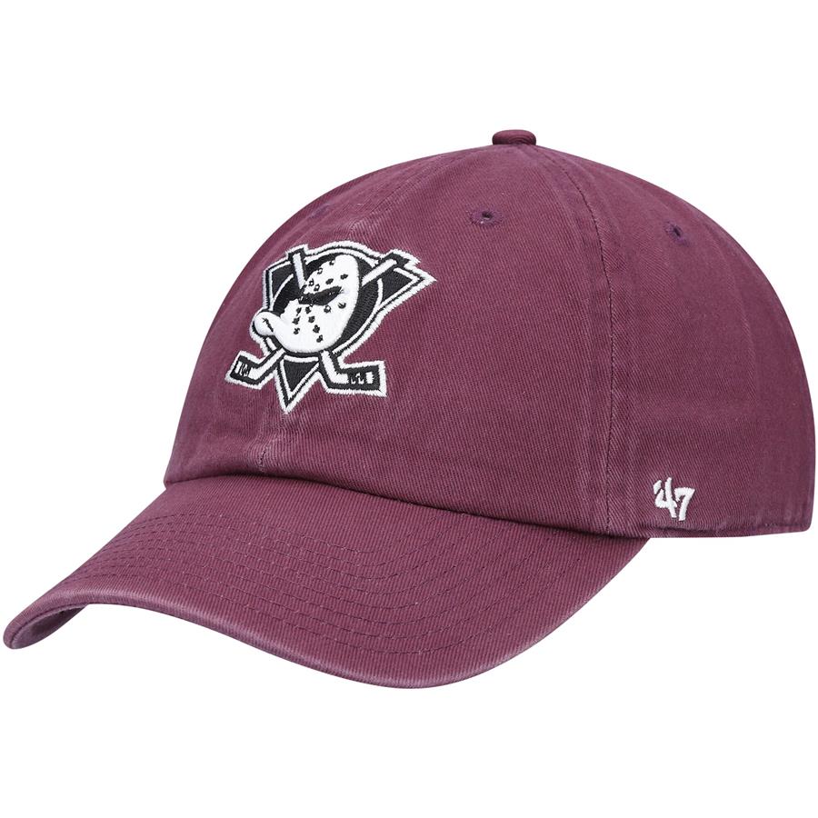 Anaheim Ducks '47 Alternate Logo Clean Up Adjustable Hat - Purple