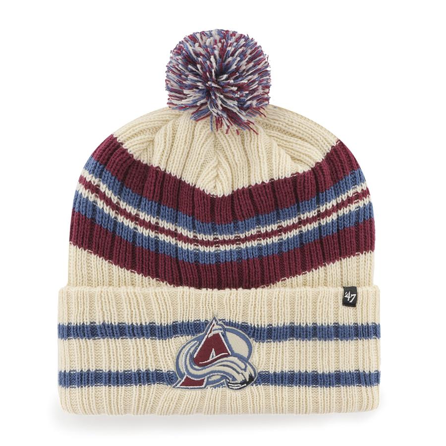 Colorado Avalanche '47 Hone Cuffed Knit Hat with Pom - Natural