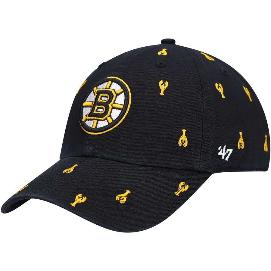 Boston Bruins '47 Women's Confetti Clean Up Logo Adjustable Hat - Black