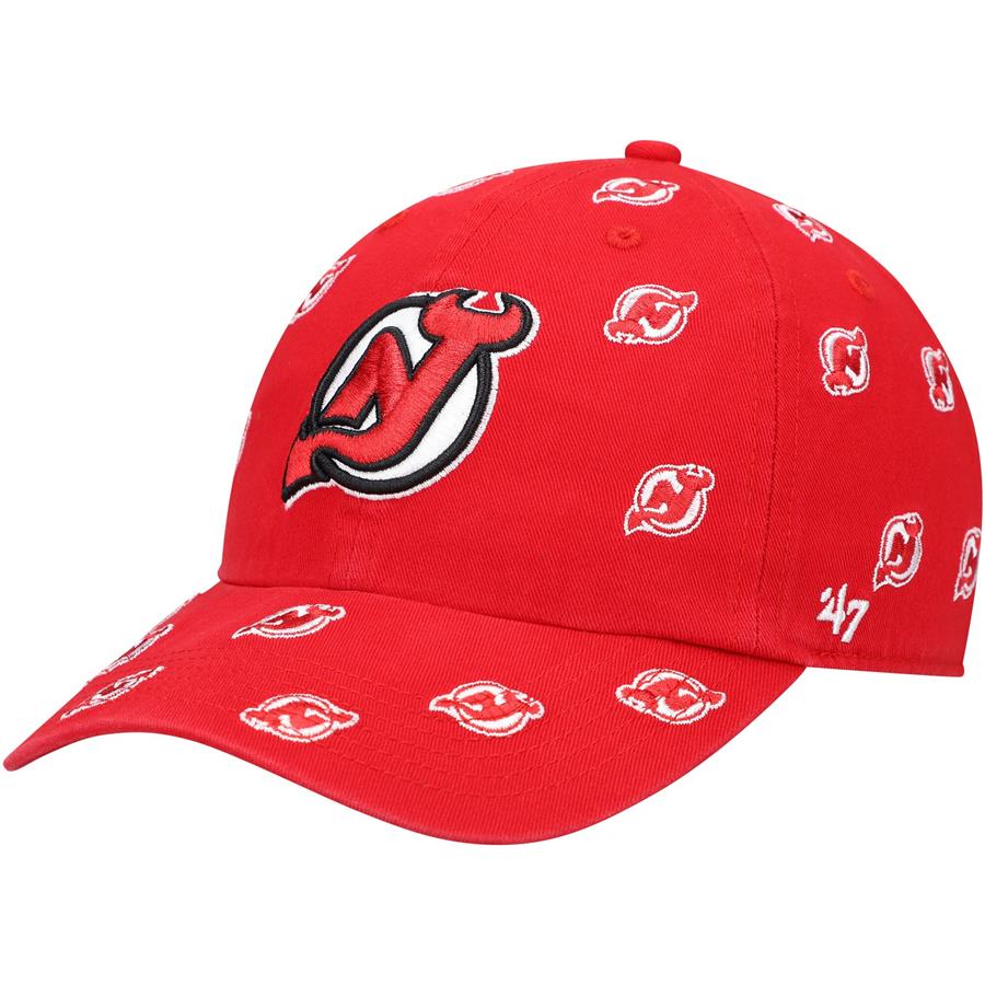 New Jersey Devils '47 Women's Confetti Clean Up Logo Adjustable Hat - Red