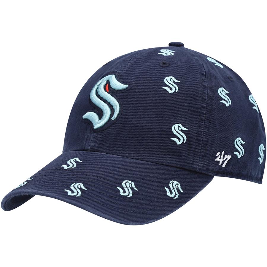 Seattle Kraken '47 Women's Confetti Clean Up Logo Adjustable Hat - Deep Sea Blue