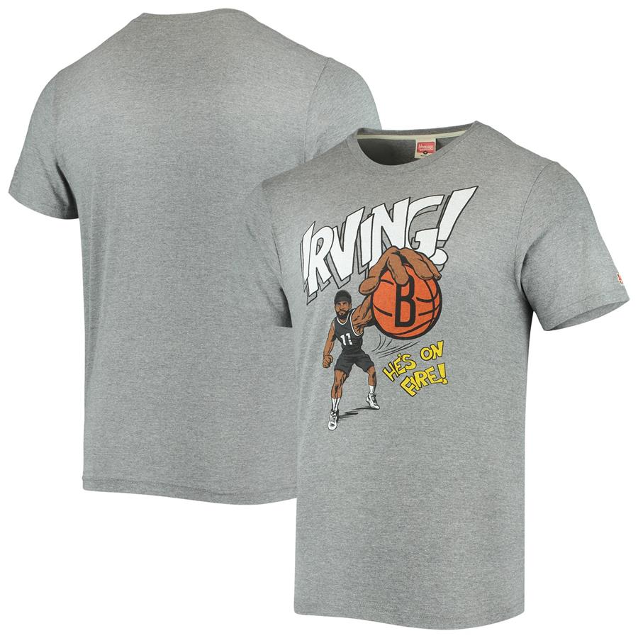 Kyrie Irving Brooklyn Nets Homage Comic Book Player Tri-Blend T-Shirt - Heathered Gray
