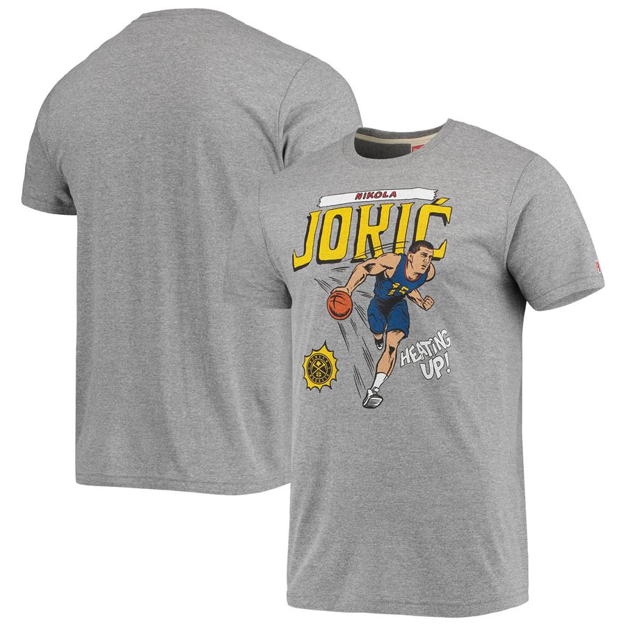 Nikola Jokic Denver Nuggets Homage Comic Book Player Tri-Blend T-Shirt - Gray