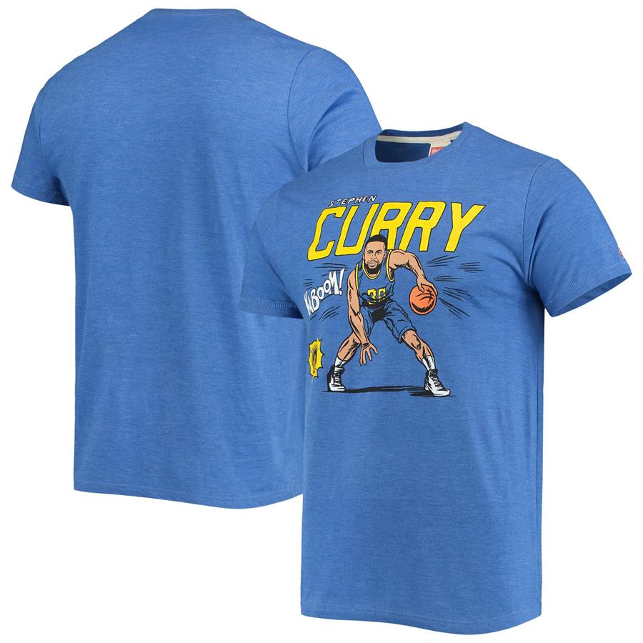 Stephen Curry Golden State Warriors Homage Comic Book Player Tri-Blend T-Shirt - Heather Royal