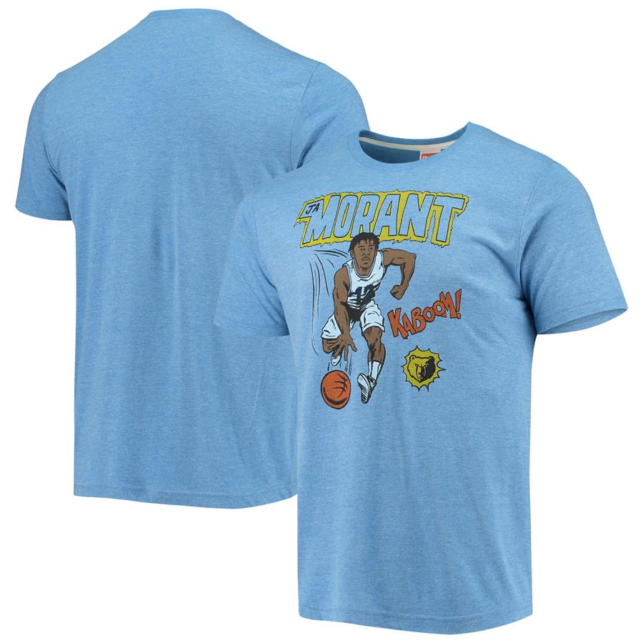 Ja Morant Memphis Grizzlies Homage Comic Book Player Tri-Blend T-Shirt - Light Blue