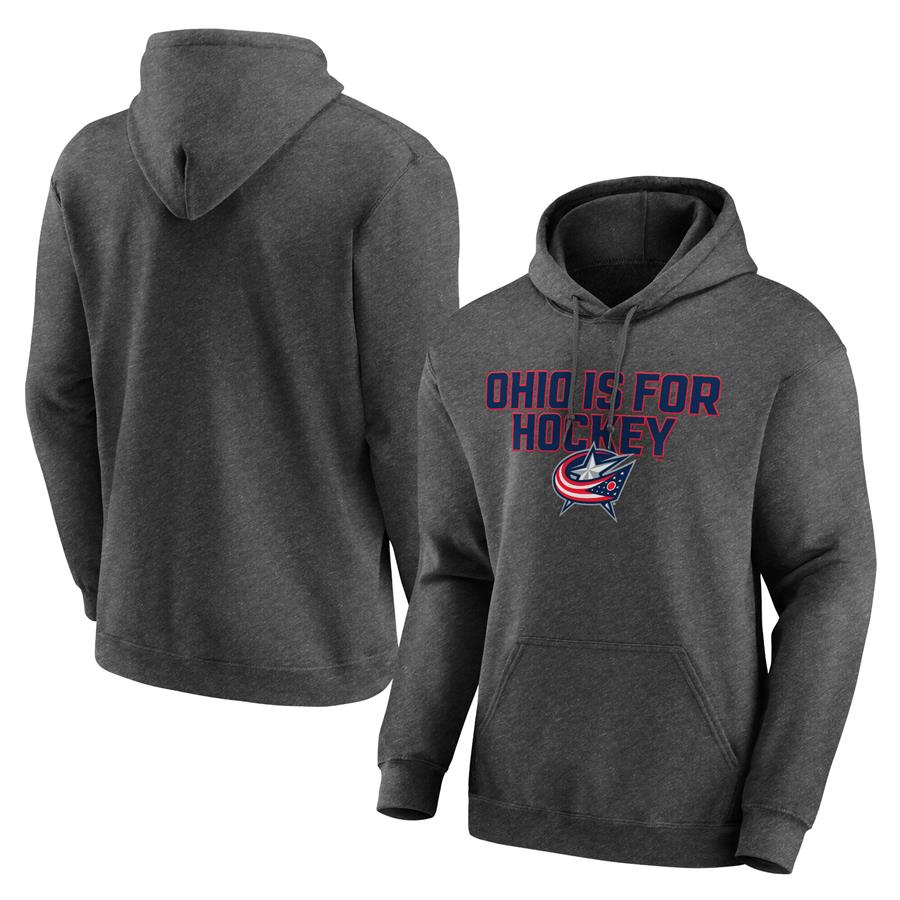 Columbus Blue Jackets Victory Earned Pullover Hoodie - Heathered Charcoal
