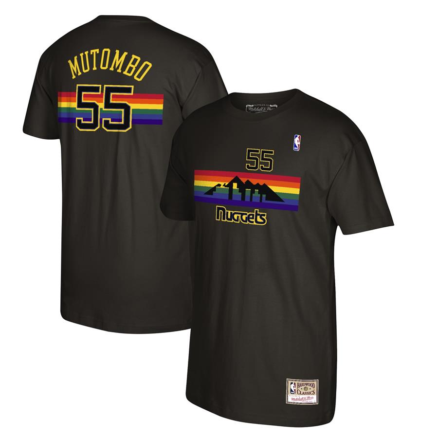Dikembe Mutombo Denver Nuggets Mitchell & Ness Reload 2.0 Name & Number T-Shirt - Black