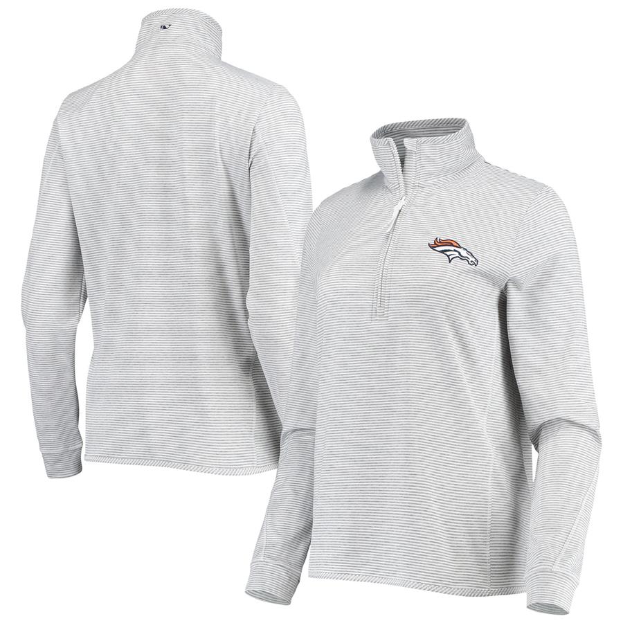 Denver Broncos Vineyard Vines Women's Sankaty Shep Half-Zip Jacket - Heathered Gray