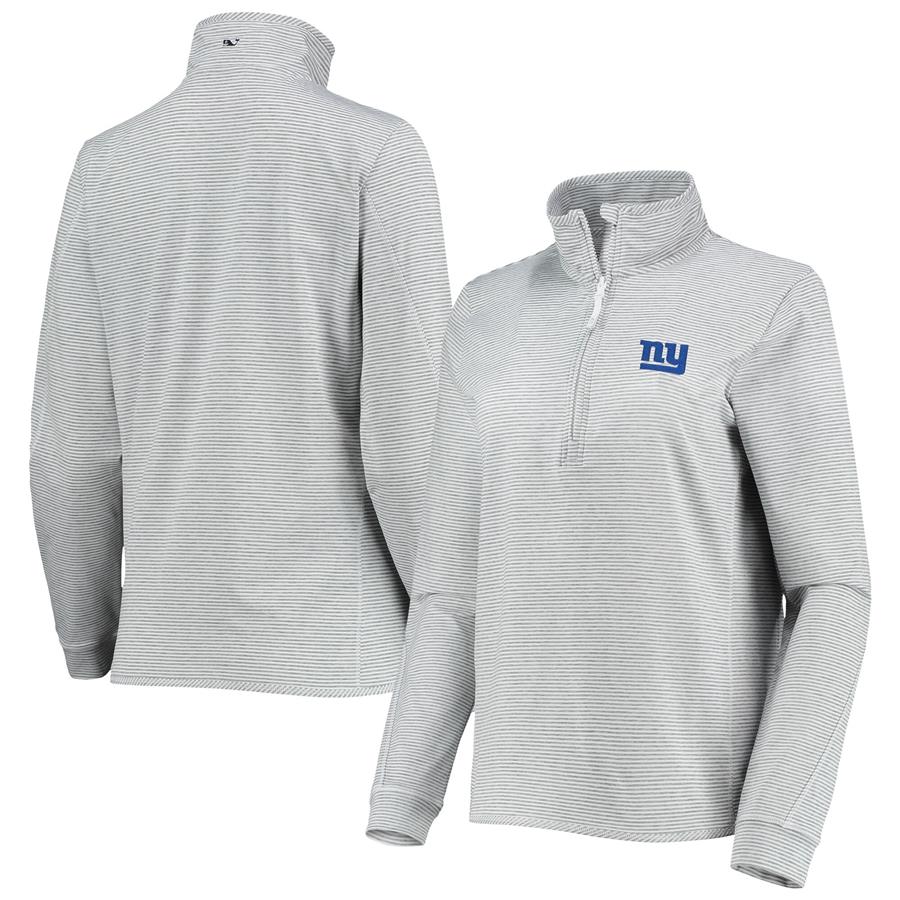 New York Giants Vineyard Vines Women's Sankaty Shep Half-Zip Jacket - Heathered Gray