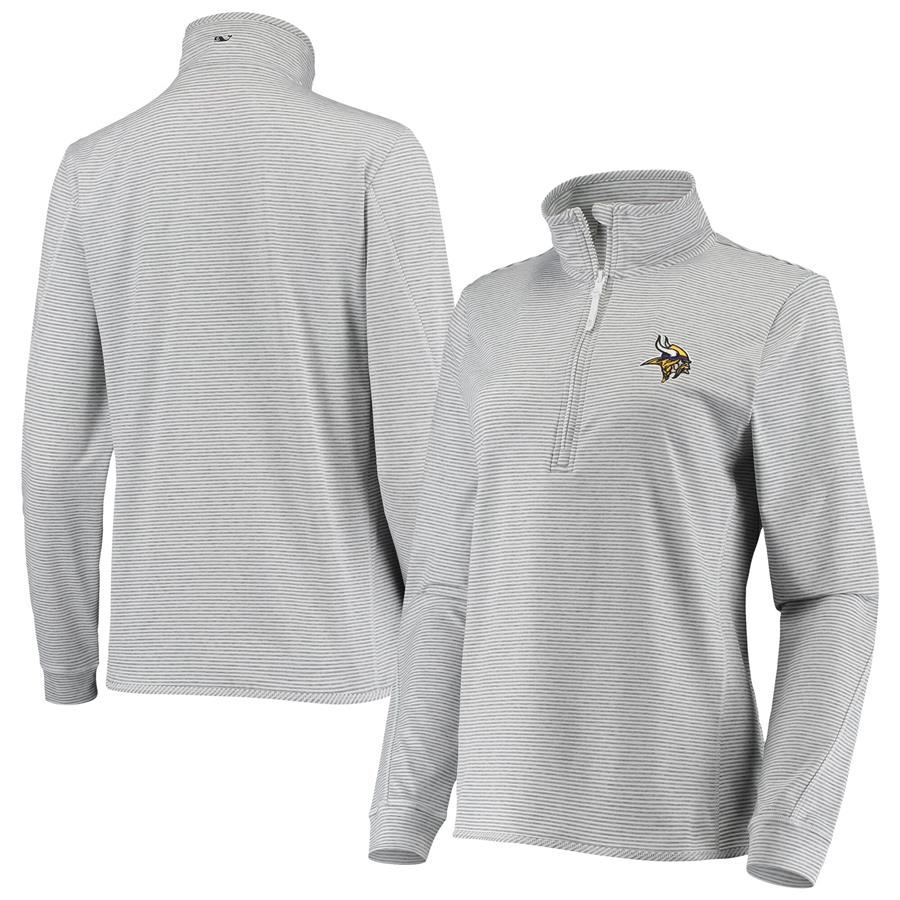 Minnesota Vikings Vineyard Vines Women's Sankaty Shep Half-Zip Jacket - Heathered Gray