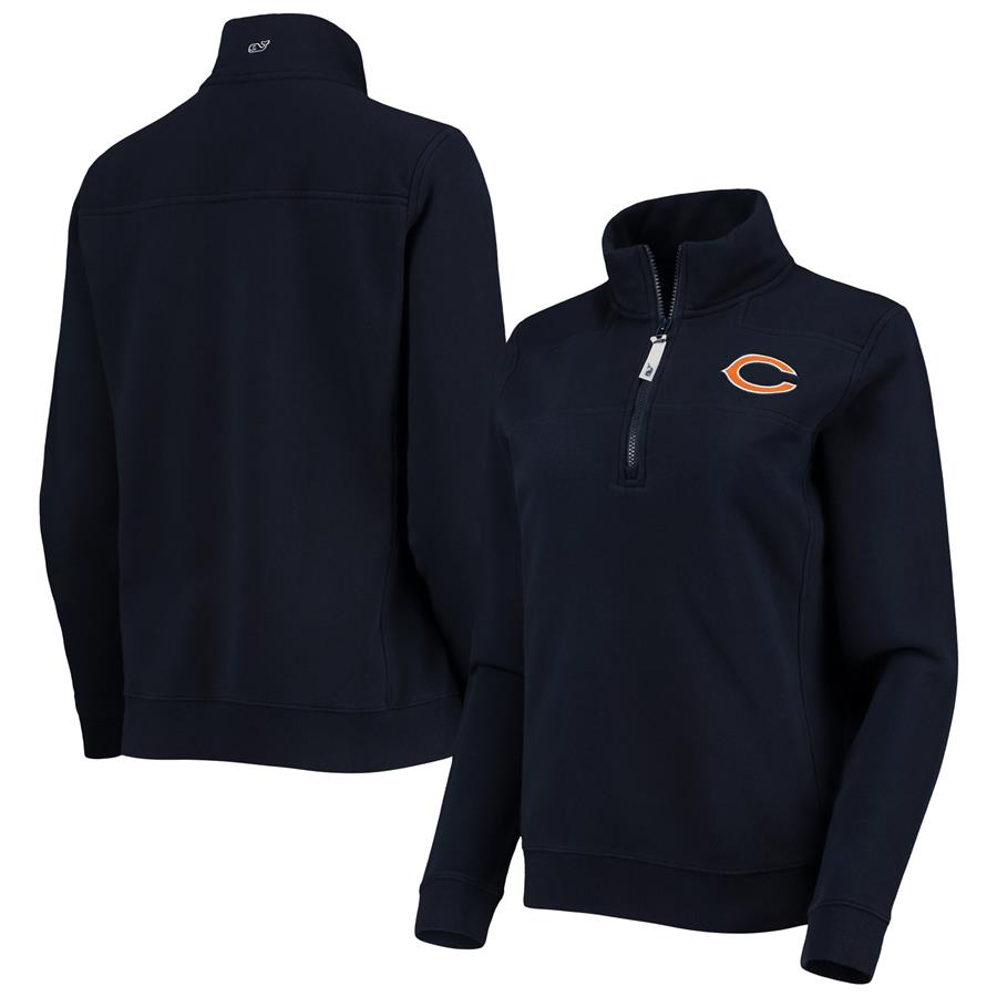 Chicago Bears Vineyard Vines Women's Logo Shep Shirt Quarter-Zip Jacket - Navy