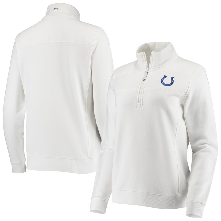 Indianapolis Colts Vineyard Vines Women's Logo Shep Shirt Quarter-Zip Jacket - White