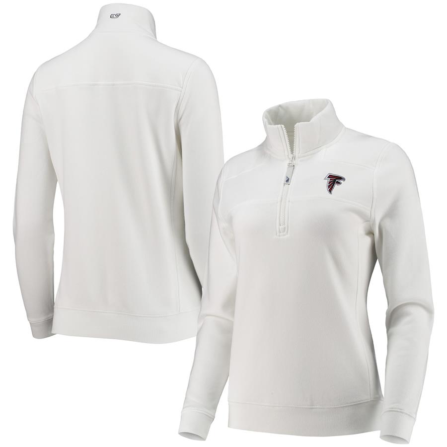 Atlanta Falcons Vineyard Vines Women's Logo Shep Shirt Quarter-Zip Jacket - White