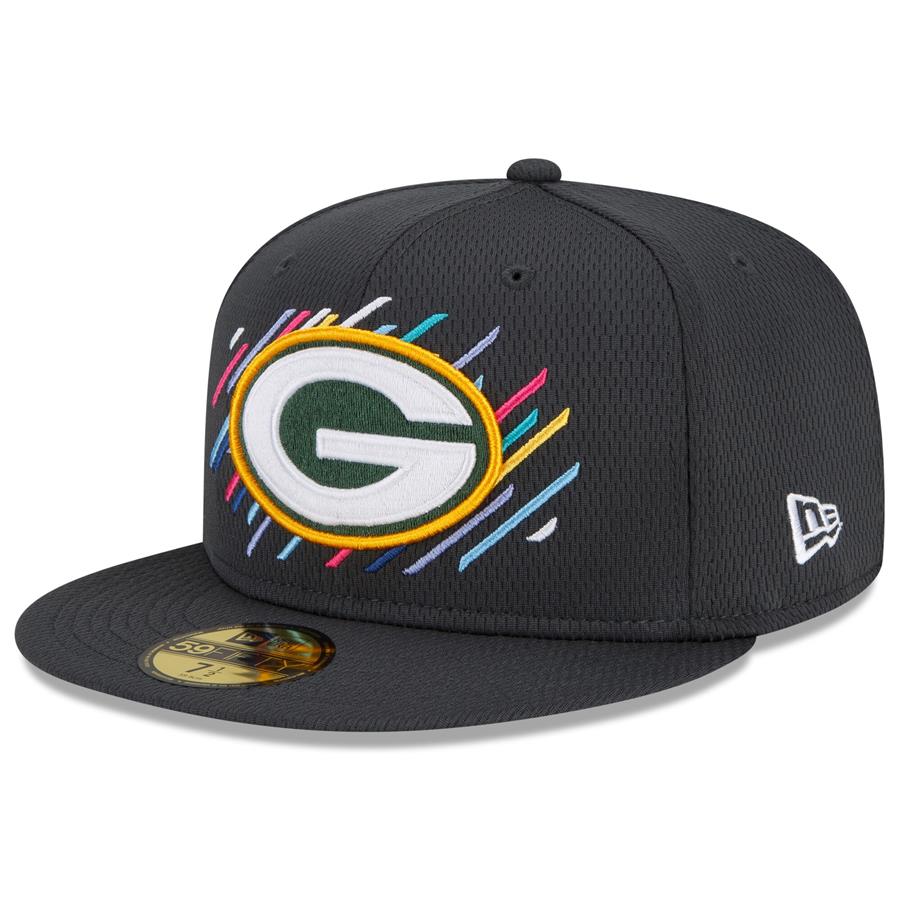 Green Bay Packers New Era 2021 NFL Crucial Catch 59FIFTY Fitted Hat - Charcoal