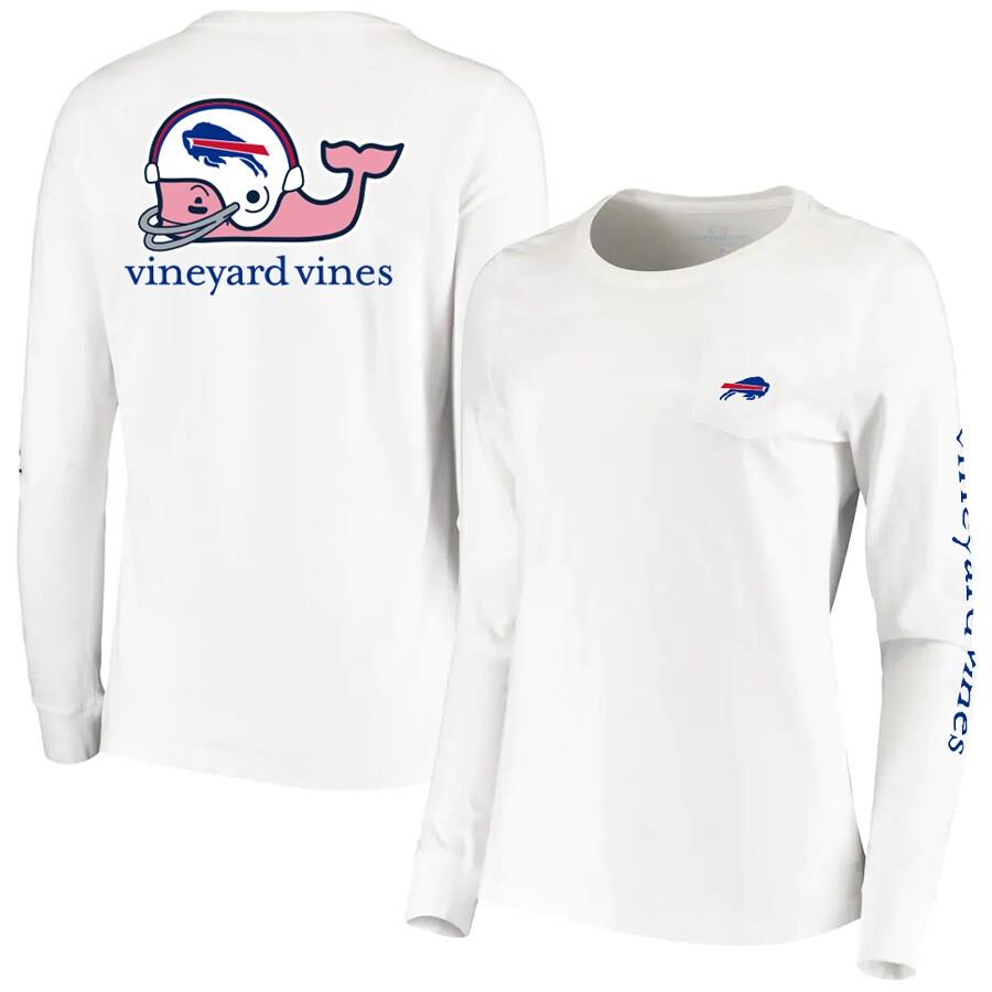 Buffalo Bills Vineyard Vines Women's Helmet Long Sleeve T-Shirt - White