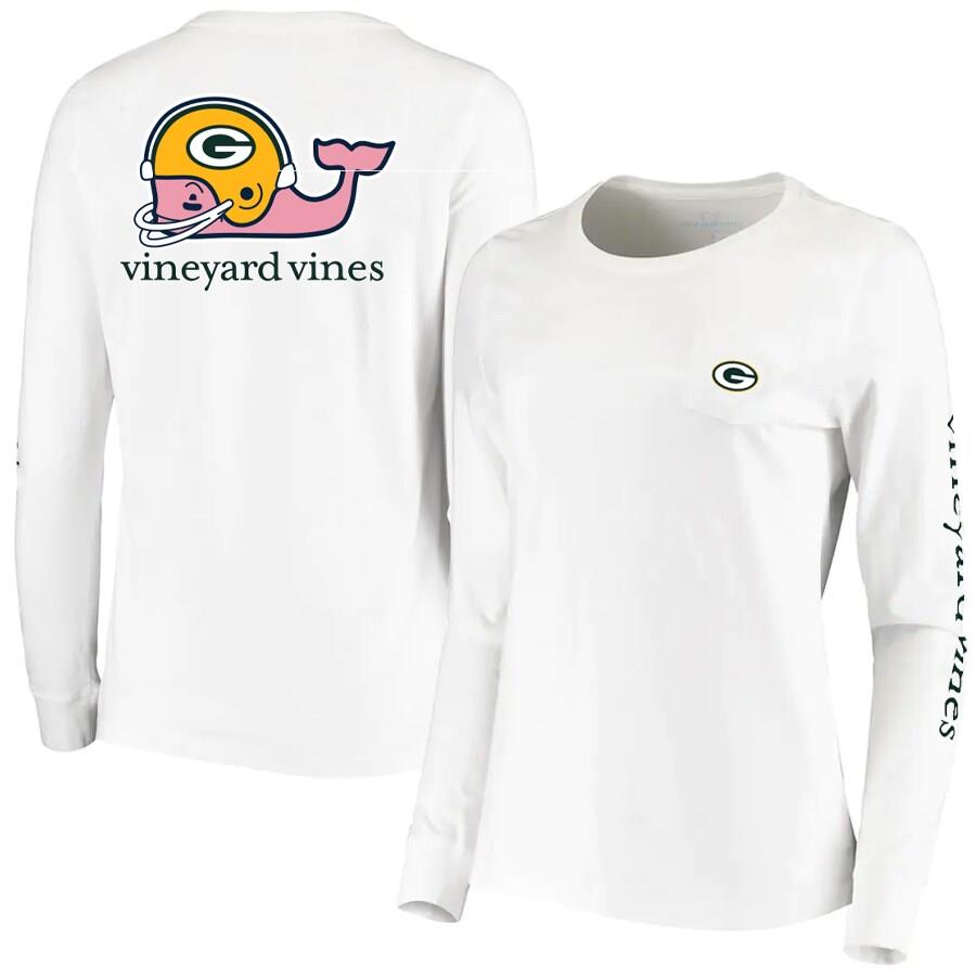 Green Bay Packers Vineyard Vines Women's Helmet Long Sleeve T-Shirt - White