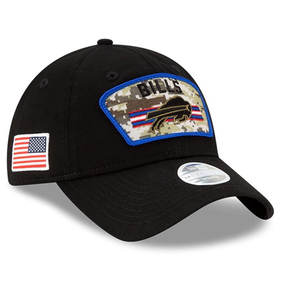 Buffalo Bills New Era Women's 2021 Salute To Service 9TWENTY Adjustable Hat - Black