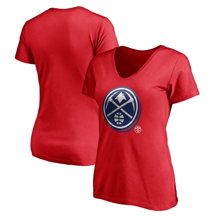Denver Nuggets Fanatics Branded Women's Red White & Team V-Neck T-Shirt - Red