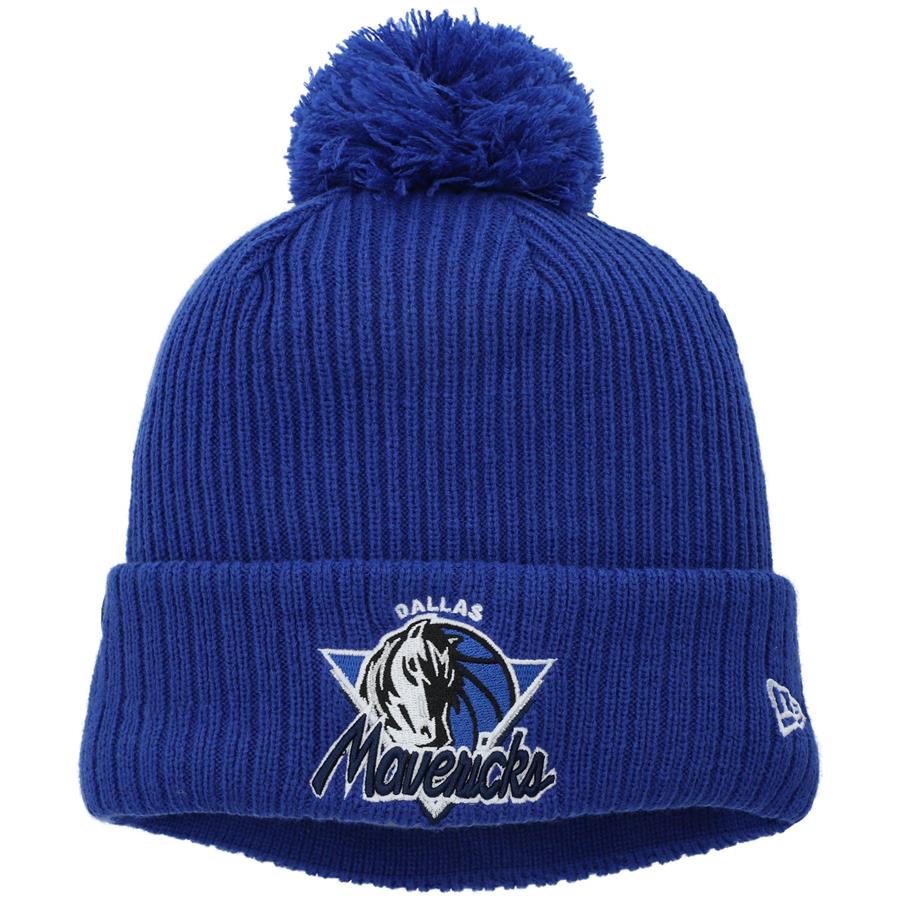 Dallas Mavericks New Era 2021 NBA Tip-Off Team Color Pom Cuffed Knit Hat - Blue