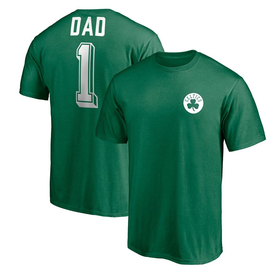 Boston Celtics Fanatics Branded Number One Dad T-Shirt - Green