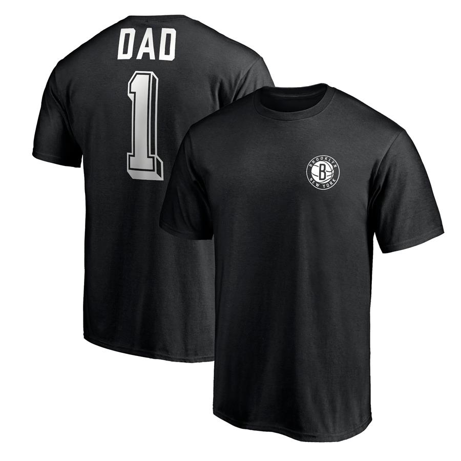 Brooklyn Nets Fanatics Branded Number One Dad T-Shirt - Black