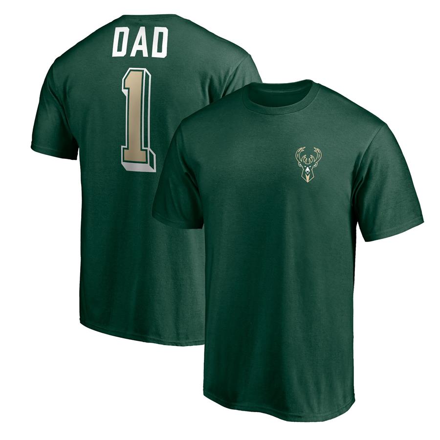Milwaukee Bucks Fanatics Branded Number One Dad T-Shirt - Green