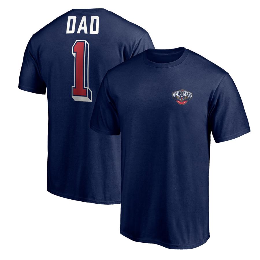 New Orleans Pelicans Fanatics Branded Number One Dad T-Shirt - Navy