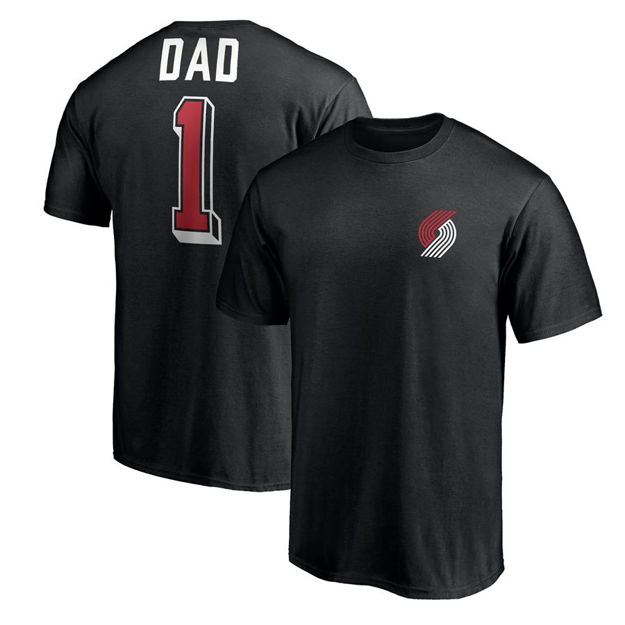 Portland Trail Blazers Fanatics Branded Number One Dad T-Shirt - Black