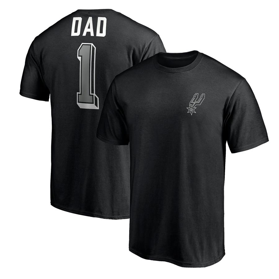 San Antonio Spurs Fanatics Branded Number One Dad T-Shirt - Black