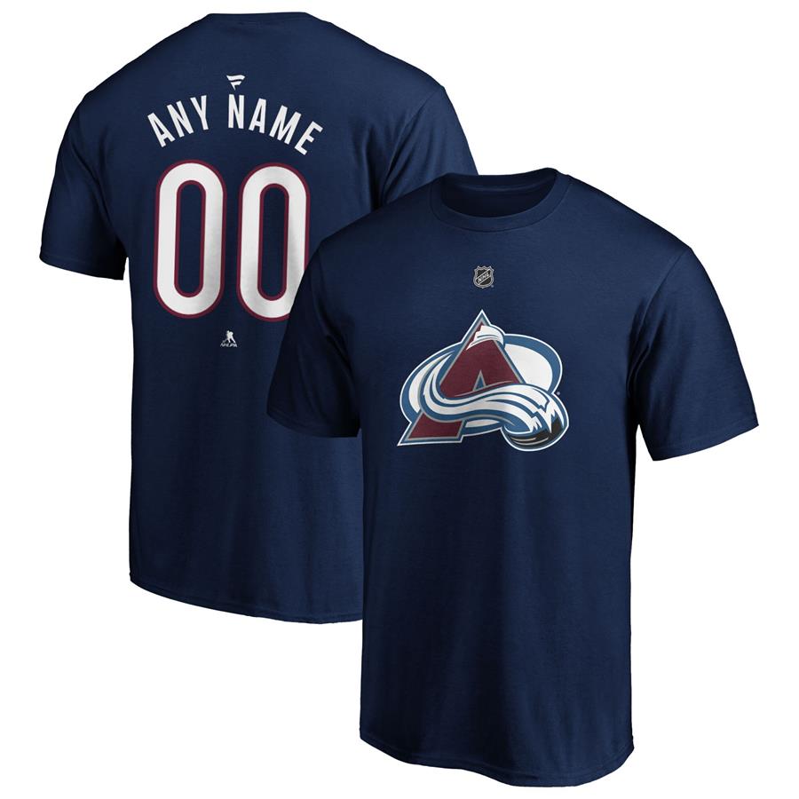 Colorado Avalanche Fanatics Branded Authentic Personalized T-Shirt - Navy