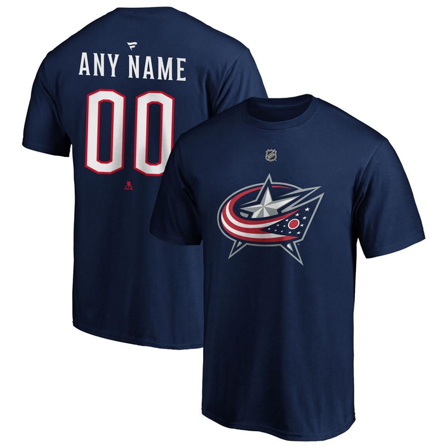 Columbus Blue Jackets Fanatics Branded Authentic Personalized T-Shirt - Navy