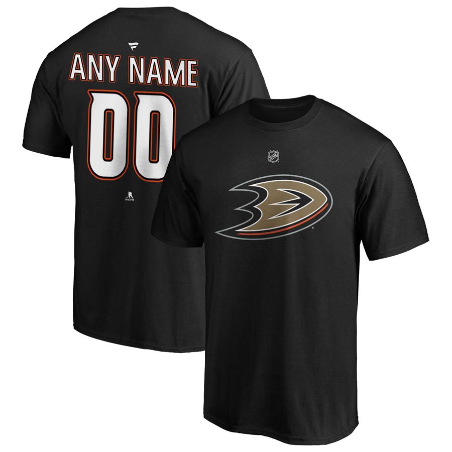 Anaheim Ducks Fanatics Branded Authentic Personalized T-Shirt - Black
